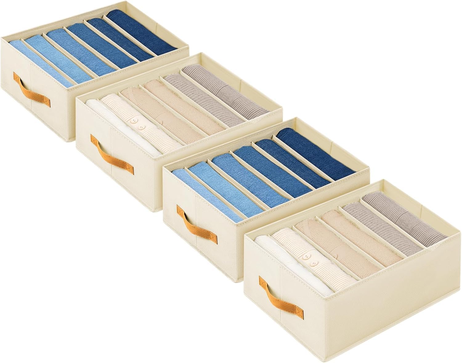 Photo 1 of DIMJ Wardrobe Clothes Organizer, Foldable Closet Organizers for Clothing, Fabric Clothes Organizer, Closet Organizers and Storage boxes for Jeans, TShirt, Sweaters, Pants, Underwear, Legging