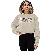 Blue 84 NBA womens Nba Officially Licensed Women's Cropped Crewneck Sweatshirt Oatmeal