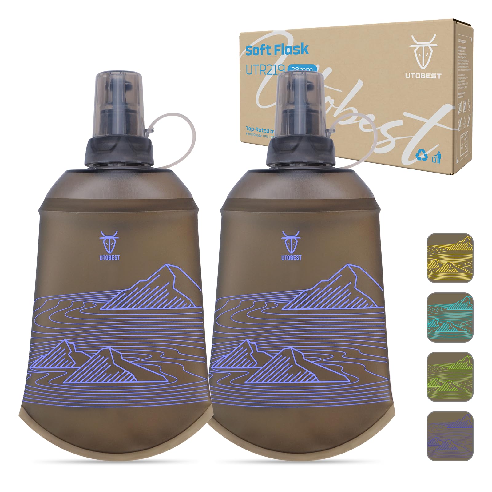 UTOBEST 200ml Soft Flask, 2 Pack Flexible TPU