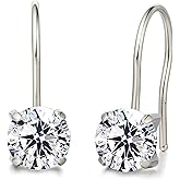 Limerencia Hypoallergenic Pure Titanium Cubic Zirconia Dangle Hoop Earrings,Lightweight Drop Earrings Round bright zirconia size 8 mm (5/16inch) for Sensitive Ears Women