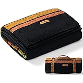 Molithe 100% Wool Blanket, 62" x 86", Warm, Thick, Washable, Military Wool Blanket, Great for Camping, Outdoors, Sporting Events, Survival Kits