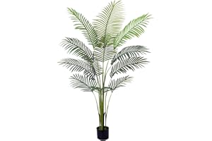 Aphighjoy 5FT Artificial Areca Palm - Fake Plants Palm Tree Faux Tropical Palm Potted Dypsis Lutescens for Home Decor Office Housewarming Gift (5Ft -1Pack)