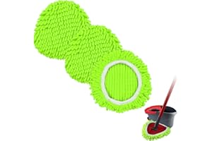 YUUNAIE Mop Replace Head for O Cedar, Spin Mop Heads Replacements for Ocedar Easywring 1 Tank Spin Mop, Chenille Duster for Ocedar Mop Include 3 Pack Microfiber Chenille Mop Pad for Ocedar Spin Mop