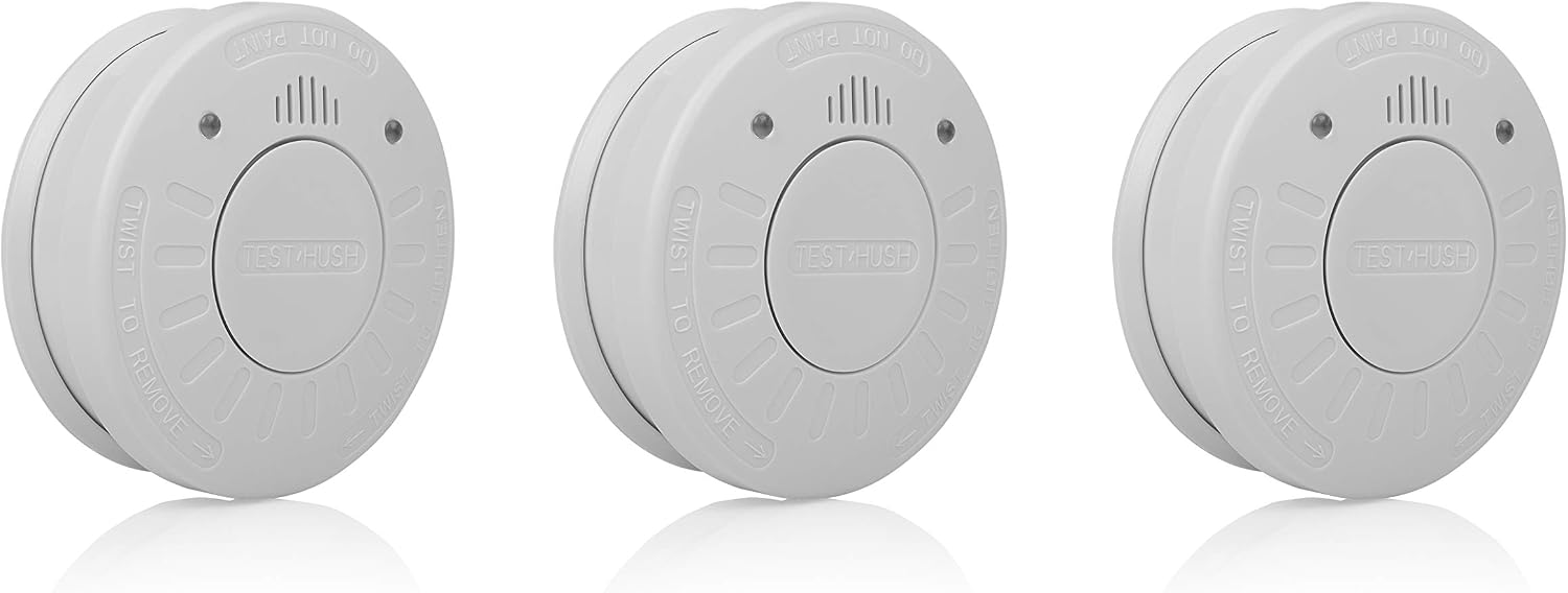 Smartwares RM520/3 Optical Smoke Detector, 3 Pack, 10 Year Battery, Test Button, Q Label, White