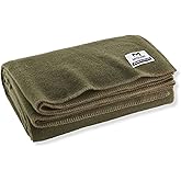 M MCGUIRE GEAR Heavy Duty Wool Blanket, Survival, Emergency, and First Aid Use – Mil-Spec, Fire Retardant, Durable Outdoor Wool Blankets for Camping. - OD Green, (64 x 90 inches)