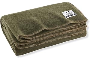 M MCGUIRE GEAR Heavy Duty Wool Blanket, Survival, Emergency, and First Aid Use – Mil-Spec, Fire Retardant, Durable Outdoor Wool Blankets for Camping. - OD Green, (64 x 90 inches)