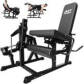 Mikolo Leg Extension and Curl Machine, Adjustable Leg Curl Machine for Home Gym, Seated Leg Extension and Lying Leg Curl Machine, Leg Workout Equipment with 1:1 Resistance System