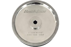BUCKTOOL 180 Grit 8 Inch CBN Grinding Wheel, 1.5" Wide, 5/8" Arbor Cubic Boron Nitride Sharpening Wheel for Sharpening Wood-Turning Tools, Chisels, Hardcore and More