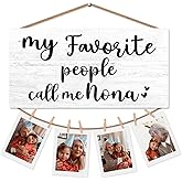 CGBHW Best Nona Gifts Picture Frame Photo Holder for Wall, Birthday Gifts for Nana Grandma, Thank You Nonny Grandmother Gift from Grandchildren Grandkids Hanging Photo Display