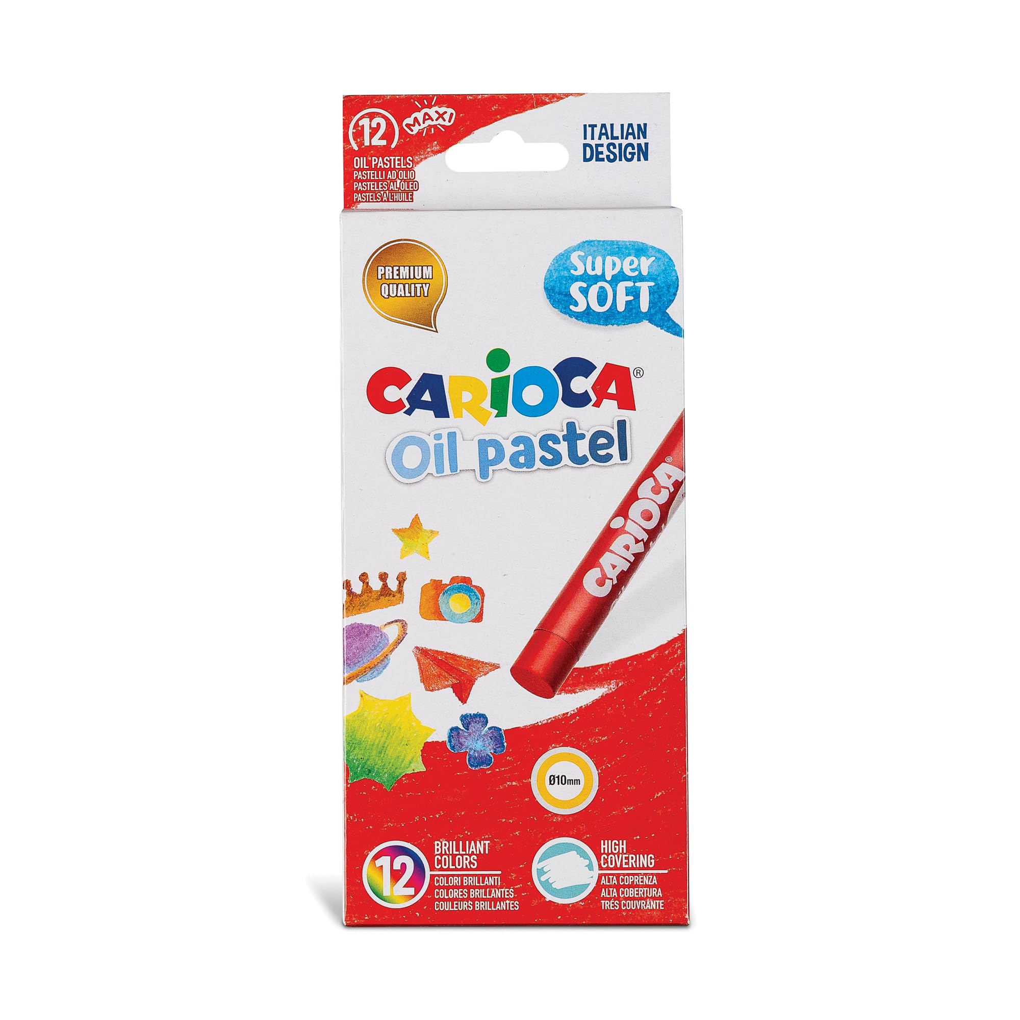 CARIOCA Oil Pastel Maxi Oil Pastel Box of 12 Assorted Colours