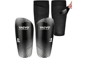 TAGVO Soccer Shin Guards for Kids Youth, Shin Pads and Shin Guard Sleeves with Optimized Insert Pocket, Protective Soccer Equ