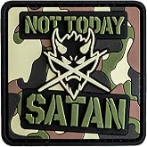 Saspatch Not Today Satan PVC Morale Patch Tactical Camo Hook and Loop | Soft Flexible PVC | 2.2x2.2 Inch | Hook-and-Loop Backing | Weather-Resistant Design for Tactical Gear and Backpacks