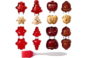 4Pcs Christmas Mini Pie Mold Set - One-Press Hand Pie and Cookie Maker for Baking with 4 Shapes (Snowflake, Christmas Tree, A