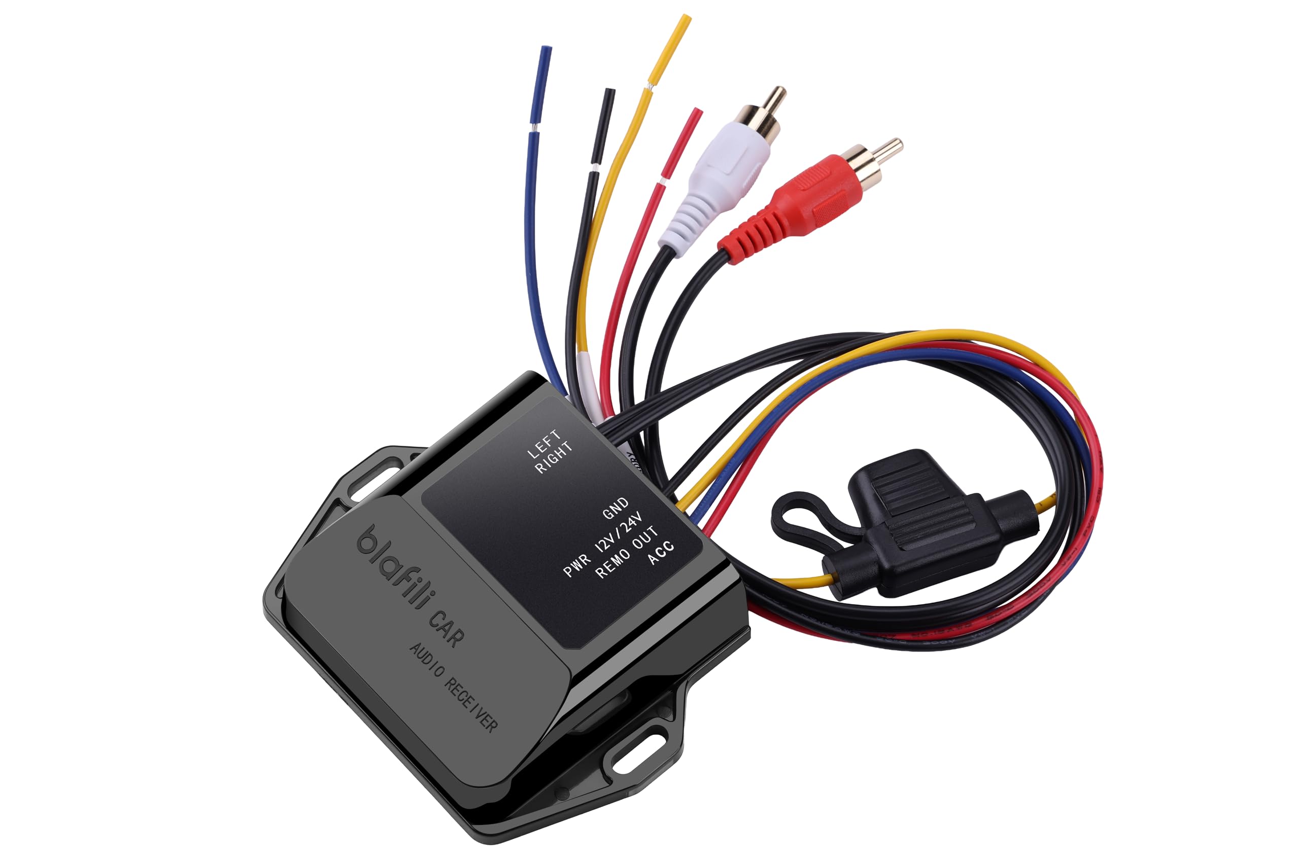 CAR Bluetooth 5.2 Receiver – aptX Adaptive, aptX HD, AAC, SBC – 12V/24V Compatible, Remote Trigger, Stereo RCA Output – Wireless A2DP Adapter for Car, Truck, Marine, Powersport Audio Systems