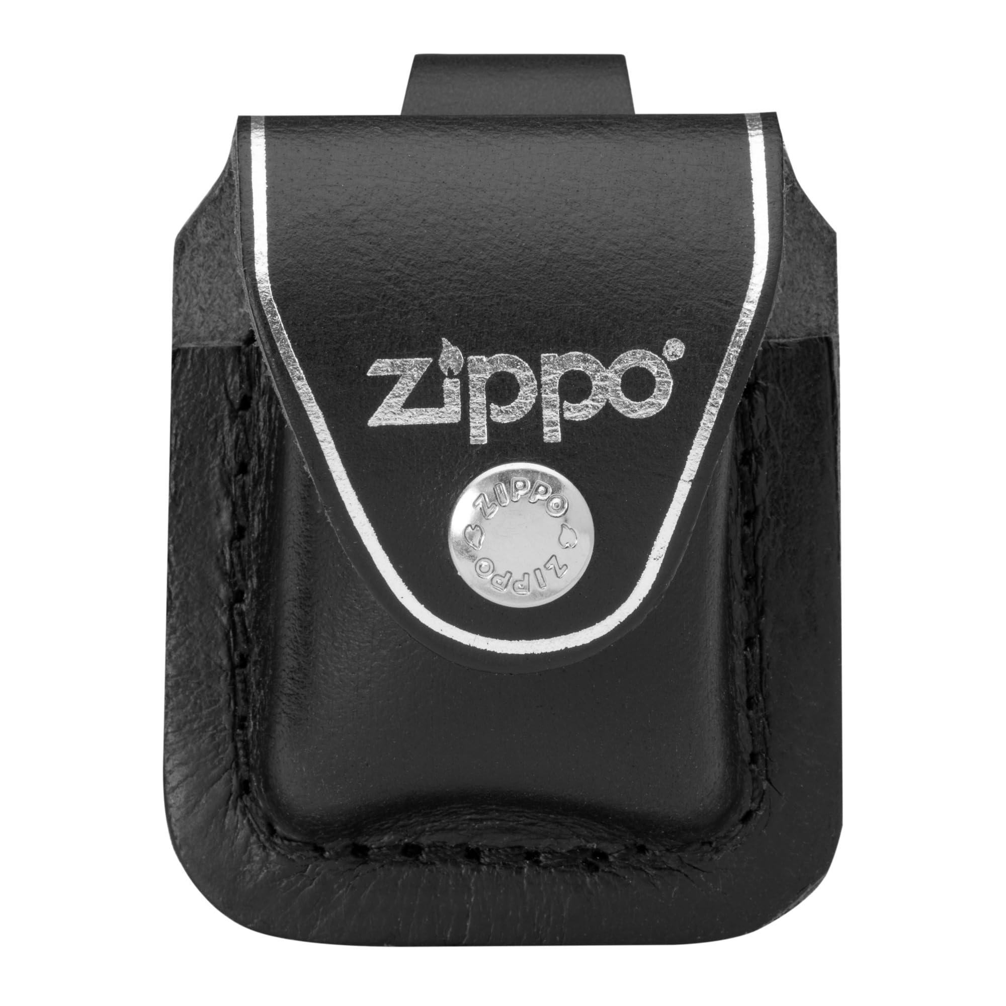 Zippo Loop Lighter Pouch - Genuine Leather - Protection and Security - Adaptable to 5cm Belts - Holds all Zippo Windproof Lighters - Made in USA - Black