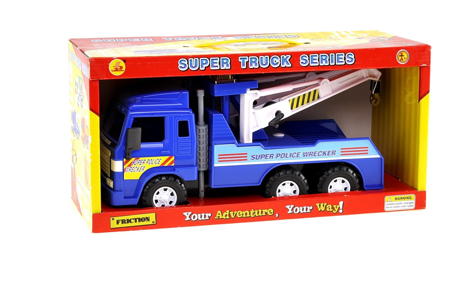 With Double Hooks Powertrc Sg B01n4nzduf Us Powertrc Big Heavy Duty Wrecker Tow Truck Police Toy For Kids With Friction Power Toys Games Pull Back Vehicles