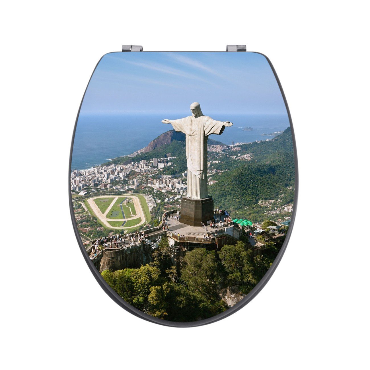 Toilettendeckel mit Motiv Streifen Gelb banjado Design Toilettensitz in