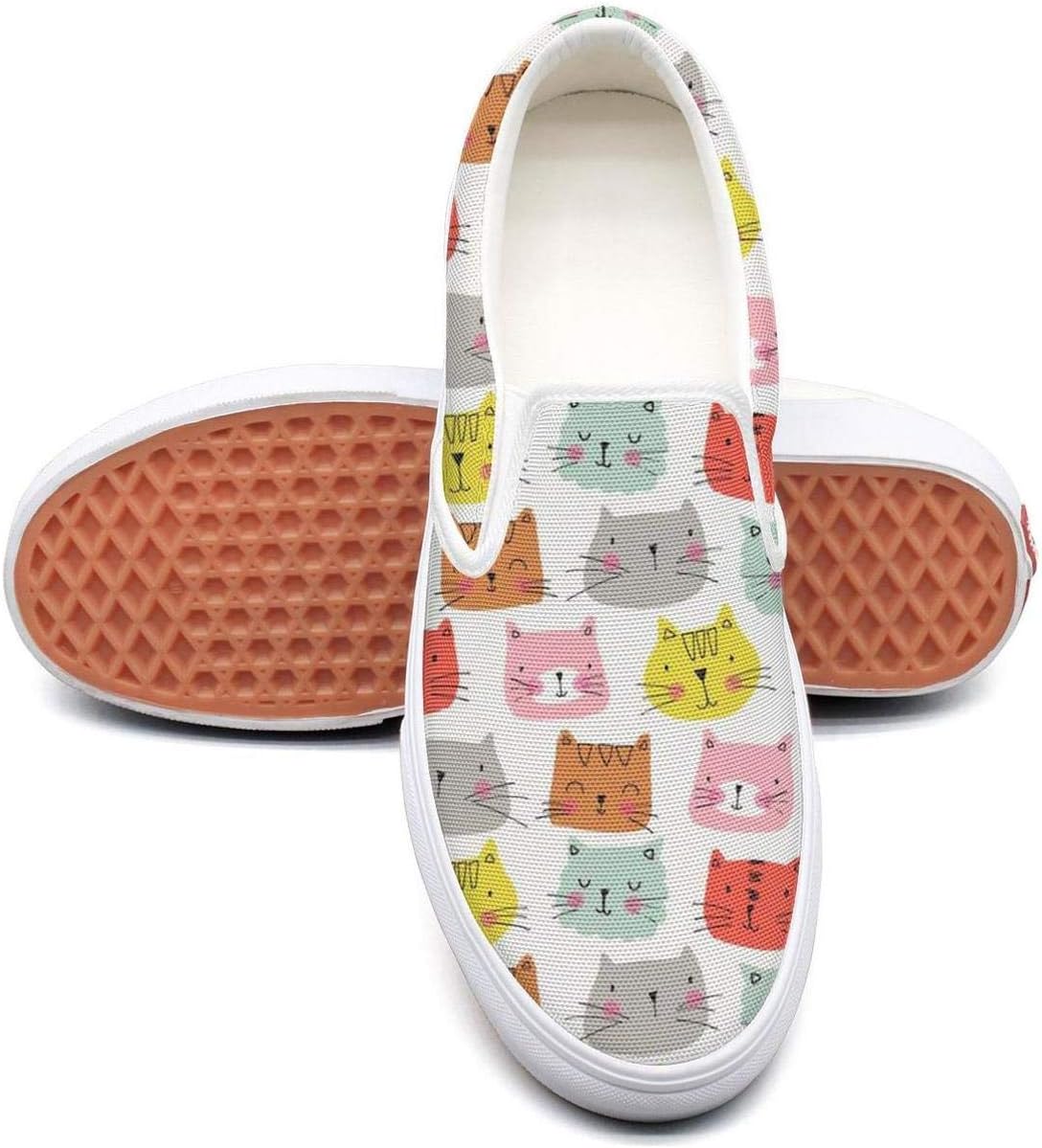 Fangtinge Woman Cats Breeds Canvas Shoes Casual Loafers Shoes Sneaker