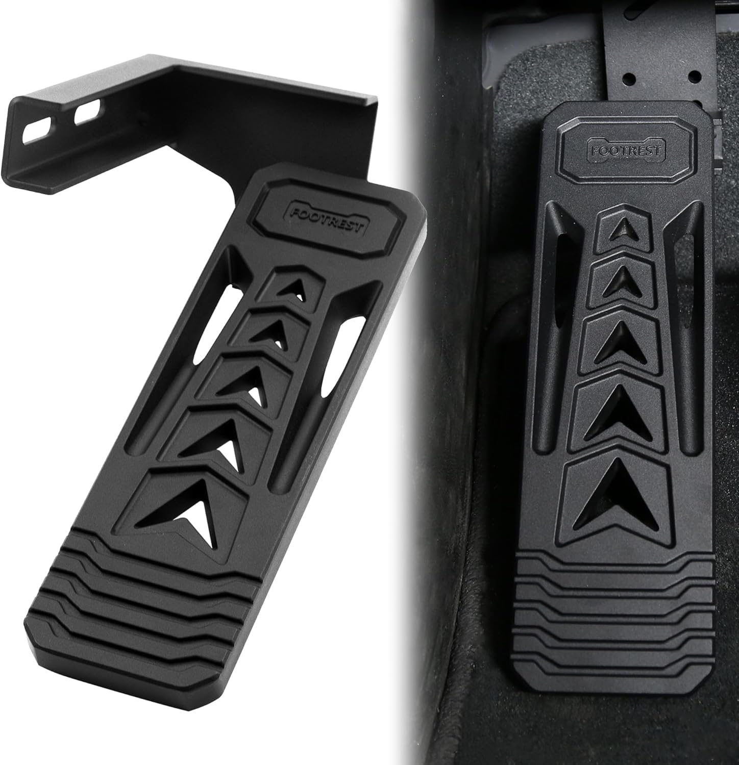 Photo 1 of HOZHEM Dead Pedal Foot Rest Pad Compatible with Jeep Wrangler JK JL JLU Gladiator JT 2007-2025, Aluminum Alloy Thickened Foot Rest Pedal for Driver Left Side Kick Panel (for 2007-2025)