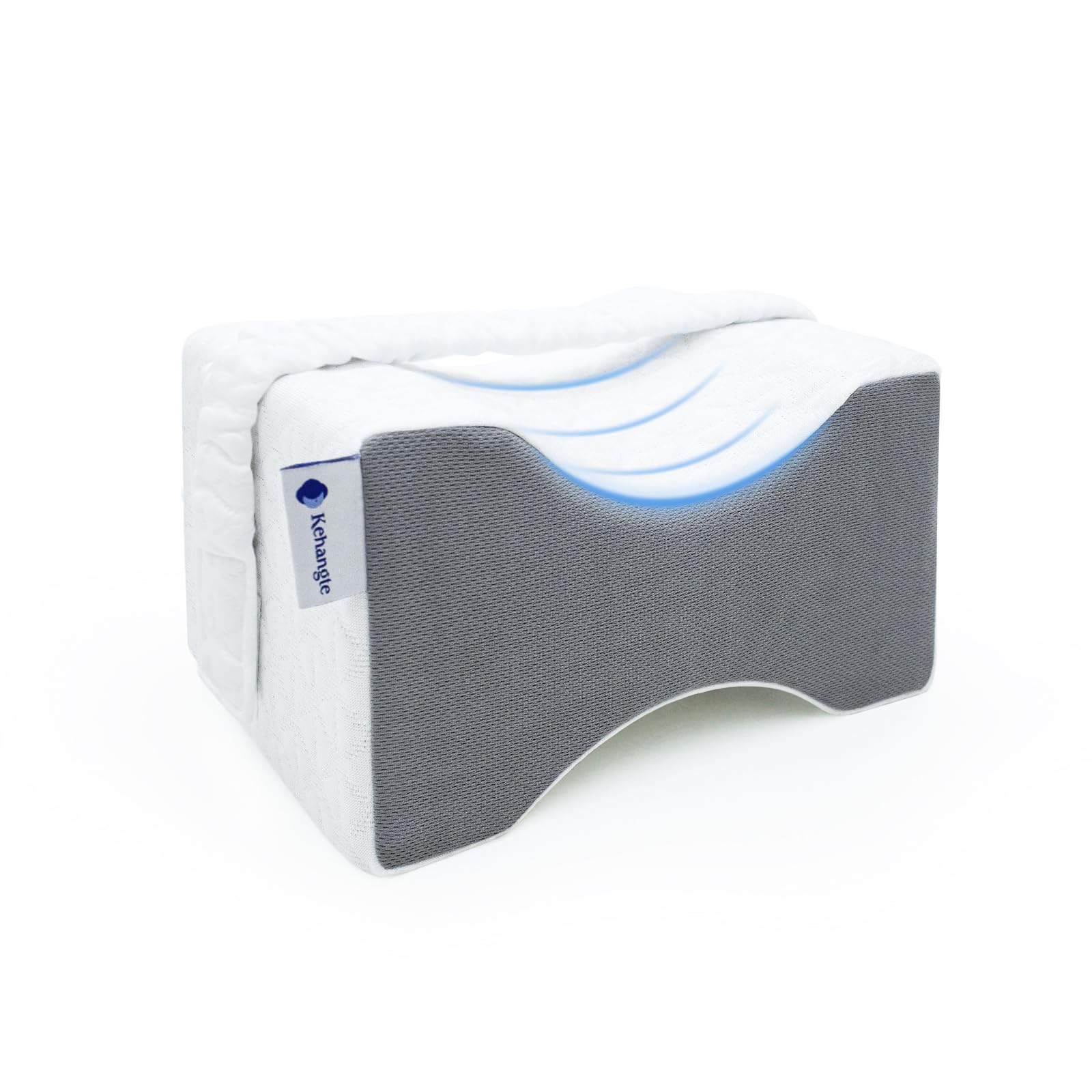 Photo 1 of Kehangte Knee Pillow for Side Sleepers,Knee Pillow,Leg Pillow for Side Sleeping,Hip Pain and Smooth Spine Alignment Pillow,Memory Foam Ergonomic and with Cover and Removable Straps,White/Gray