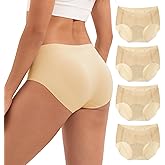 INNERSY Women's Seamless Hipster Underwear Soft No Show Invisible Stretch Panties 4-Pack