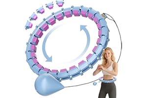 HCOIW Plus Size Silent Weighted Hula Infinity Fitness Detachable Hoops 65-Inch 32 Knot, Smart Noiseless Infinity Hula for Women, Waist and Abdominal Home Weight Loss Exercise Fit Hoop