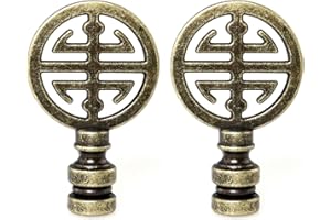 JJHXSM 2pcs Lighting Accessories Antique Brass Lamp Finial Cap Knob Lamp Decoration 1/4-28 Solid Metal Screw Cap Knob for Lamp Shade