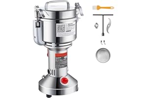 Uargd 750g Electric Grain Mill Grinder, 2000W High-Speed Commercial Spice Grinder, Stainless Steel Powder Machine for Dry Gra