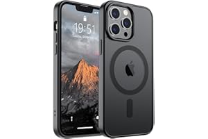 SUPFINE Magnetic for iPhone 13 Pro Max Case (Compatible with MagSafe) (Military Grade Drop Protection) Translucent Matte Shockproof Phone Cover,Black