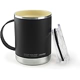 Asobu Ultimate Stainless Steel Ceramic Inner Coating Insulated Mug 12 Ounce (Black)