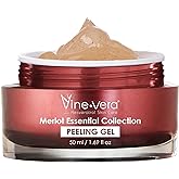 Vine Vera Merlot Facial Peeling Gel - Face and Body Scrub - Exfoliating Gel for Dry, Sensitive, Mature Skin - Face Peel with Resveratrol - 1.69 Fl Oz
