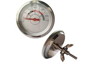 Adviace BBQ Grill Temperature Gauge Heat Indicator for Charbroil Grill Replacement Parts, 2.375 inch Diameter Grill Thermometer for Weber, Kenmore, Nexgrill, Jenn/Air, Brinkmann Grills（1 Pack）