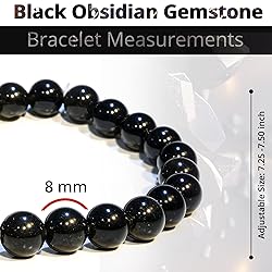 Black Obsidian Crystal Bead Bracelet – Healing
