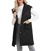 Himosyber Womens Long Puffer Vest Sleeveless Casual Puffy Jacket 2025 Fall Winter Quilted Padded Warm Coat Outerwear