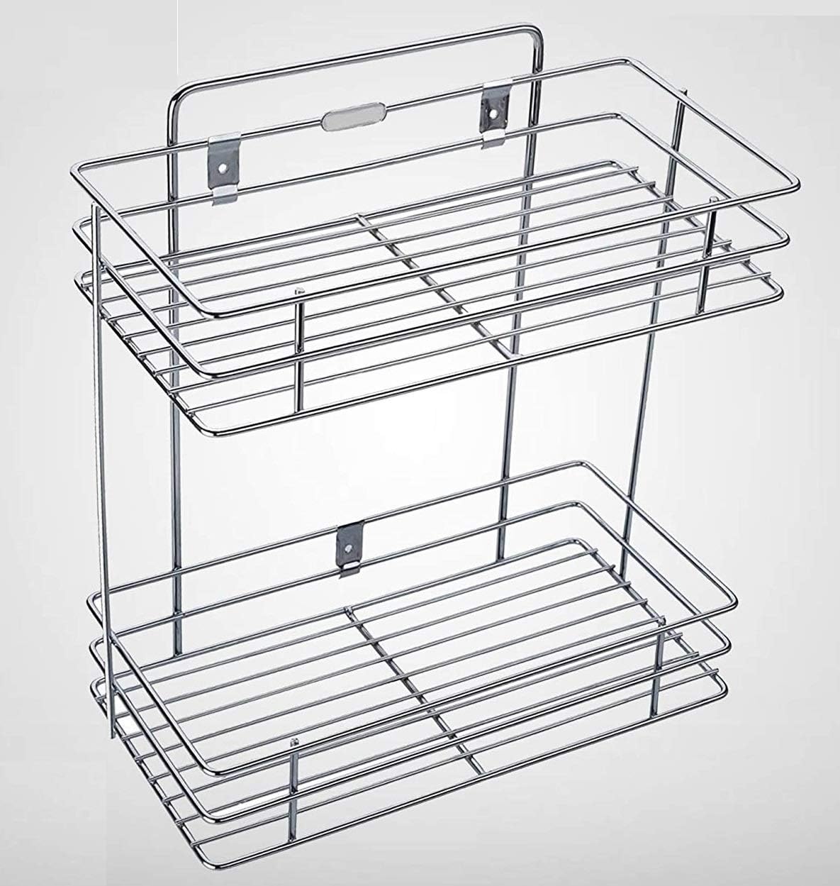 DD Retails Double Layer Wall Mounted Kitchen Rack,Floor Standing and