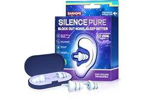 EARHOPE Ear Plugs for Sleeping - Soft Reusable Gel Ear Plugs for Noise Reduction & Focus, 3D Oval Noise Cancelling Design (35dB), Ideal for Side Sleepers - 2 Pairs (S + M/L)