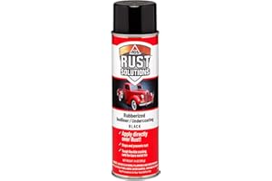 AGS RUST SOLUTIONS Flexible Rubberized Undercoating and Bedliner Aerosol Spray Paint, Matte Black, 14oz, Rust Encapsulator, Direct Application Over Rust