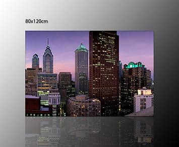 Amazon De Leinwanbild Fertig Gerahmt Philadelphia 120x80cm