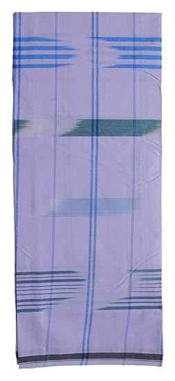 Men's Cotton Lungi (White) - Assorted design