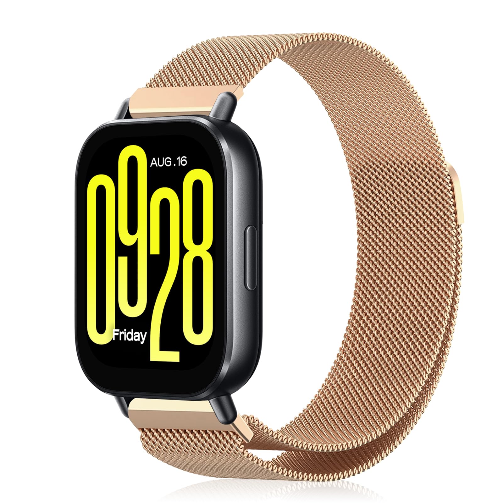 SeNool Strap for Xiaomi Redmi Watch 5 Active/Redmi Watch 5 Lite, Metal Stainless Steel Magnetic Breathable Replacement Watch Bands for Xiaomi Redmi Watch 5 Active/Redmi Watch 5 Lite - Rose Gold