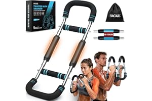 BAGAIL Twister Arm Trainer, 5 or 9 Level Resistance (30-140 lbs) for Chest & Arm Workout, All-in-One Home Gym Strength Training Equipment with Ergonomic Grips & Carry Bag for Men and Women