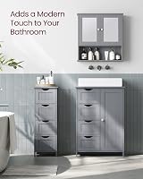 VASAGLE Bathroom Floor Storage Cabinet 4 Drawers 1 Door Mystic Grey LHC041P36 view 9