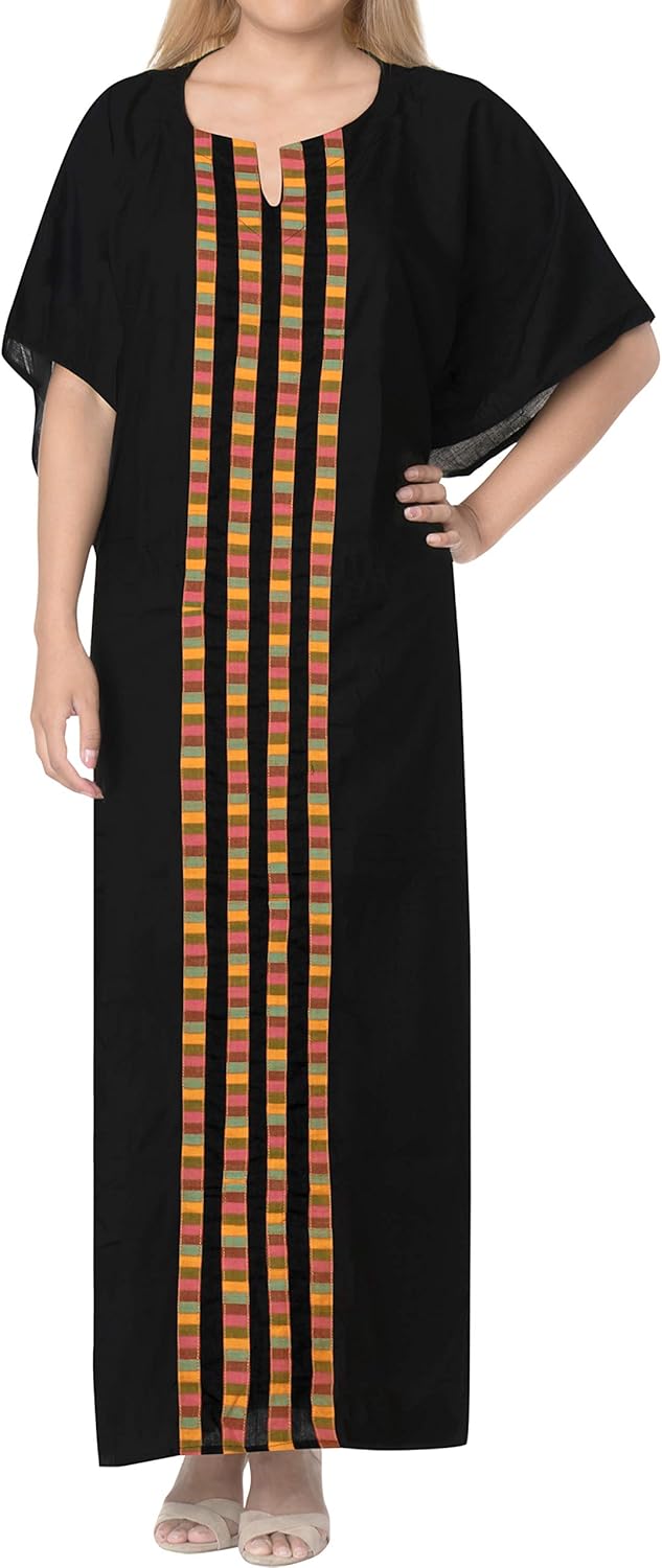 La Leela Femmes Rayonne Longue Kaftan Tunique Solide Kimono Grande Taille Robe Pour Loungewear Vacances Vetement De Nuit Plage Tous Les Jours Haut Robes Maxi Caftan O Chemises De Nuit