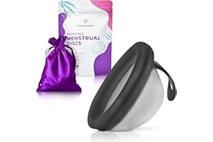 Ecoblossom Reusable Menstrual Disc - Menstrual Cup - Soft Period Disc for Women Designed with Flexible, Medical-Grade Silicone Period Cup (Small, Black)