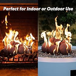 Skyflame Ceramic Fire Balls, Set of 12 Round Fire