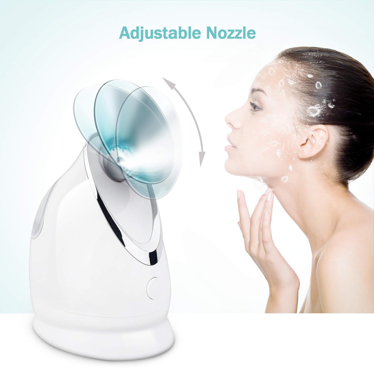 EZBASICS Facial Steamer Nano Ionic Face Steamer for Home Facial, Unclogs Pores, Warm Mist Humidifier Atomizer, Humidifier Moisturizing Face Spa Steamer, Bonus Stainless Steel Skin Kit (Blue): Beauty