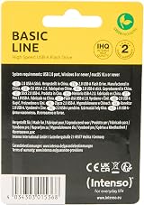 Intenso Basic Line 16GB USB 2.0 Flash Drive - Silver Black Storage view 4