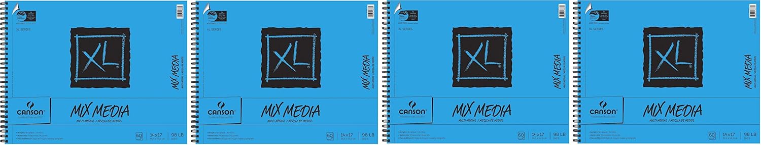 Canson XL Mix-Media Paper, 98 lb, 14 x 17 Inches, 60 Sheets - 100510930: Industrial & Scientific
