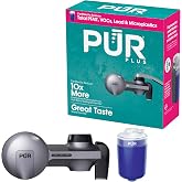 PUR Plus Horizontal Faucet Mount Filtration System with Lead Reduction | Powerful 3-in-1 filteration, Water Filter for Sink, Lasts 100 Gallons, Compatible with Sinks with External Aerators