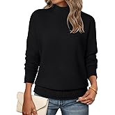 MEROKEETY Women's Turtleneck Long Sleeve Sweater 2025 Fall Cozy Knit Loose Casual Trendy Pullover Tops Winter Clothes